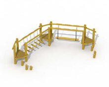 Eco-Play Behendigheidsparcours Waggelpad en Zwevende Balk Robinia Openbaar