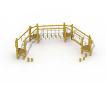 Eco-Play Behendigheidsparcours Touwbrug Waggelpad en Zwevende Balk Robinia Openbaar