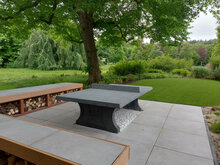 Pingpongtafel Antraciet Beton in achtertuin