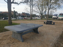 Pingpongtafel Antraciet Beton met Afgeronde Hoeken in park