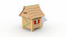 Zij aanzicht Eco-Play Minidorp Houthakkershutje Robinia Openbaar