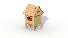 Eco-Play Minidorp Houthakkershutje met stappaaltjes Robinia Openbaar