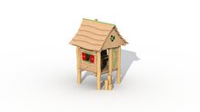 Eco-Play Minidorp Houthakkershutje met stappaaltjes Robinia Openbaar