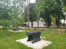 Betonnen Tafelvoetbaltafel Antraciet Gelakt in bos