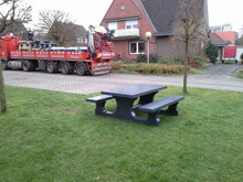 Standaard Picknickset Antraciet Gelakt op gras