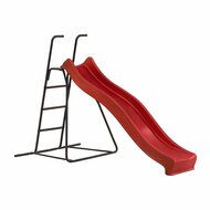 Vrijstaande Ladder Zwart 150 cm Hoog met Glijbaan Tsuri Rood