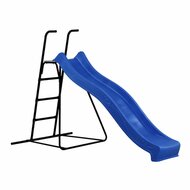 Vrijstaande Ladder Zwart 150 cm Hoog met Glijbaan Tsuri Blauw