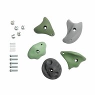 Klimstenen Groot set van 5 stuks Pastelgroen/Grijs incl. bevestegingsmateriaal