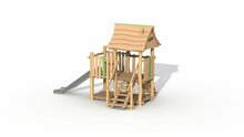 Zij aanzicht Eco-Play Minidorp Jagerstoren met uitbreidingen Robinia Openbaar