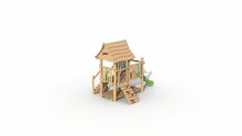 Met kijk op de trap van de Jagerstoren met balkon en glijbaan groen en klimwand
