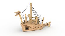 Eco-Play Piratenboot Albatros Voorsteven Robinia Openbaar