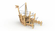 De piratenboort van de zijkant gezien
