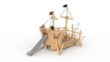 Eco-Play Piratenboot Albatros Achtersteven Robinia Openbaar