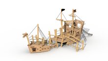 Eco-Play Piratenboot Albatros Voor-en Achtersteven Robinia Openbaar