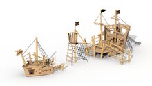 Eco-Play Piratenboot Albatros Voorsteven, Uitkijkmast en Achtersteven Robinia Openbaar