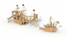 Speeltoestel Eco-Play Piratenboot Albatros Voorsteven, Uitkijkmast en Achtersteven Robinia Openbaar