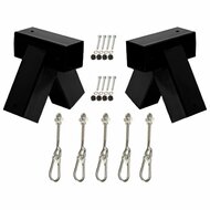Schommelset Zwart Montage Vierkanthout 5 haken &#039;Schuin&#039; 92x92mm