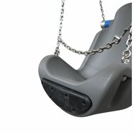 voorkant close up Kuipschommel Grijs met RVS ketting voor personen met handicap / beperking