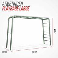 afmetingen van BERG PlayBase Large Pastel Groen met Duikelrek en Klimrek