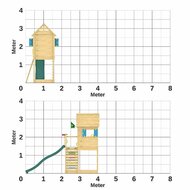 afmetingen van Houten Speeltoren Jungle Oasis met Glijbaan
