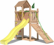 Premium Douglas Houten Speeltoren Jungle Roamer met Gele Glijbaan