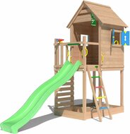 Douglas Houten Speeltoren Jungle Oasis met Lichtgroene Glijbaan