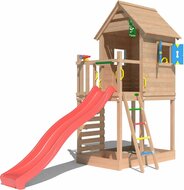 Douglas Houten Speeltoren Jungle Oasis met Rode Glijbaan