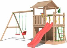Douglas Houten Speeltoren Jungle Cavern l Rood en Dubbele schommel