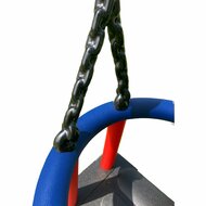 Babyschommel Rubber Premium Blauw/Rood met Zwart Gecoate Kettingen