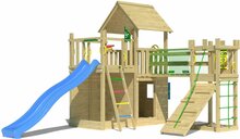 Houten Speeltoren Jungle Olympus met Blauwe Glijbaan