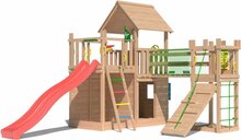 Douglas Houten Speeltoren Jungle Olympus met Rode Glijbaan 
