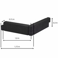 afmetingen Rubber Zandbakprofiel Edge Zwart