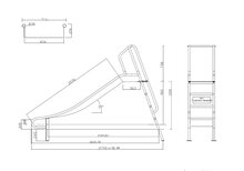 Technische tekening van Vrijstaande Glijbaan RVS Professioneel met ladder Platformhoogte 90/100 cm Premium