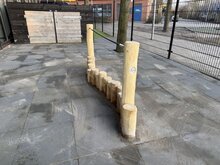 Robinia Evenwichtspalissade met Gewapend Touw Openbaar (Serie 29)