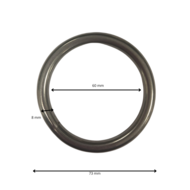 afmetingen Metalen RVS ophangring &Oslash;73 mm
