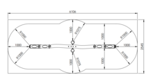 Afmeting/vrije ruimte Eco-Play Robinia 4-persoonswip 