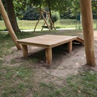 achter aanzicht van plateau bij kabelbaan