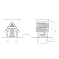 aanzichtstekening van B-Play Speelhuisje Benny Openbaar