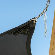 schaduwdoek aan paal gemonteerd met RVS ketting 2 meter lang Ø4mm