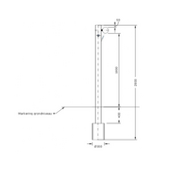 zijaanzicht van B-Play Robinia U-frame met Klimnet 200 cm