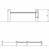 valhoogte van Outdoor Workout Balance Beam Turquoise