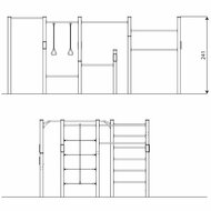 hoogte van Outdoor Workout Calisthenics Station L Turquoise