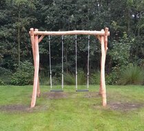 B-Play Robinia houten schommel met 4 haken inground
