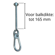 B-Play Schommelhaak met Karabijnhaak en Volledig Draad M12 180 mm
