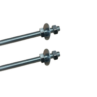 uiteinde van 2 Stuks B-Play Schommelhaak met Karabijnhaak en Volledig Draad M12 180 mm