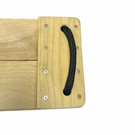 onderkant van B-Play Schommelzitje Verduurzaamd Hout 2.40 m Zwart BR Touw Geschroefd