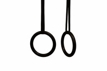 B-Play kunststof fitness ringen Ø18 cm Zwart met zwarte bandjes