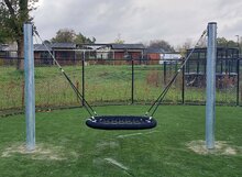 Stalen Schommel 'Verzinkt' Mono met Nestschommel *Oval Pro 100 cm** openbaar
