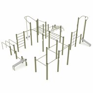 Outdoor Workout Calisthenics Station XXXL Khaki Groen