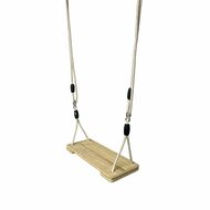 zijkant van B-Play Schommelzitje Verduurzaamd Hout 2.40 m Beige BR Touw Geschroefd